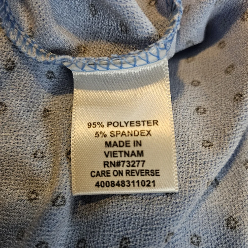 Elle Light Blue With Polka Dots Women's Top - Size Large - Picture 4 of 5